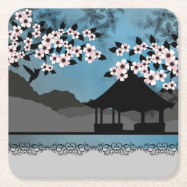 Porta-copo De Papel Quadrado Verão azul Ásia