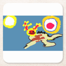 Porta-copo De Papel Quadrado Verão de Axolotl