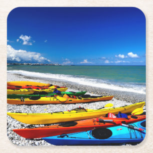 Porta-copo De Papel Quadrado Verão que Kayaking