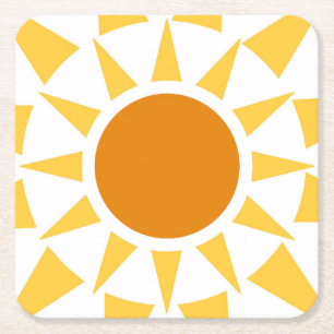 Porta-copo De Papel Quadrado Verão Sun