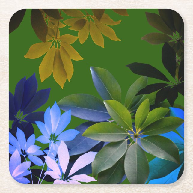 Porta-copo De Papel Quadrado Verde, Azul Deixa Portas copos Personalizadas (Frente)