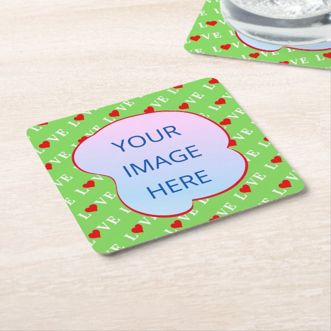 PORTA-COPO DE PAPEL QUADRADO VERDE LIMÃO LOVE (Inclinado)