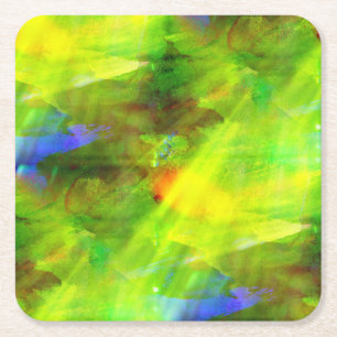 Porta-copo De Papel Quadrado verde sem emenda abstrato do fundo da cor, amarelo