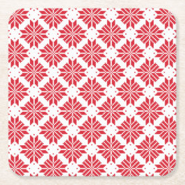 Porta-copo De Papel Quadrado Vermelho e branco nórdico tradicionais