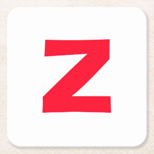 Porta-copo De Papel Quadrado Vermelhos Iniciais Monogramas - Letra Própria Nome