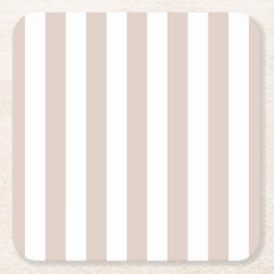 Porta-copo De Papel Quadrado Vertical Stripes Beige E White Stripes