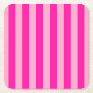 Porta-copo De Papel Quadrado Vertical Stripes Rosa Quente