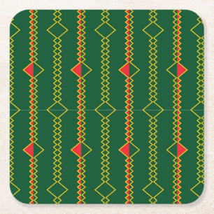 Porta-copo De Papel Quadrado Vertical Zigzag Lines Green Digital Paper