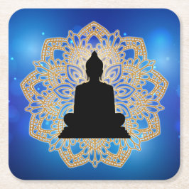 Porta-copo De Papel Quadrado Vesak Day Buddha e Mandala Vaisakha Purnima