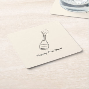 Porta-copo De Papel Quadrado Véspera de Ano Novo
