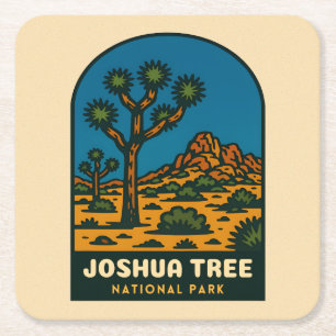 Porta-copo De Papel Quadrado Viagem Retro Vintage Parque Nacional Joshua Tree