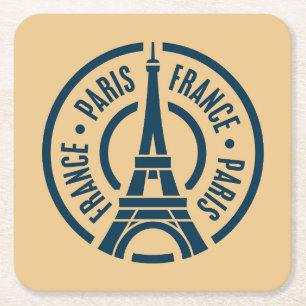 Porta-copo De Papel Quadrado Viagem Stamp, Paris França