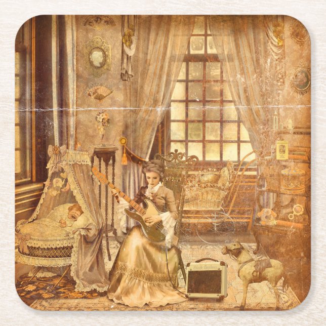Porta-copo De Papel Quadrado Victorian Lullaby (Frente)