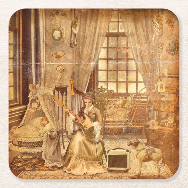Porta-copo De Papel Quadrado Victorian Lullaby (Frente)