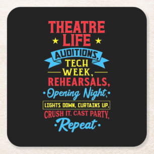 Porta-copo De Papel Quadrado Vida De Teatro Para Ator
