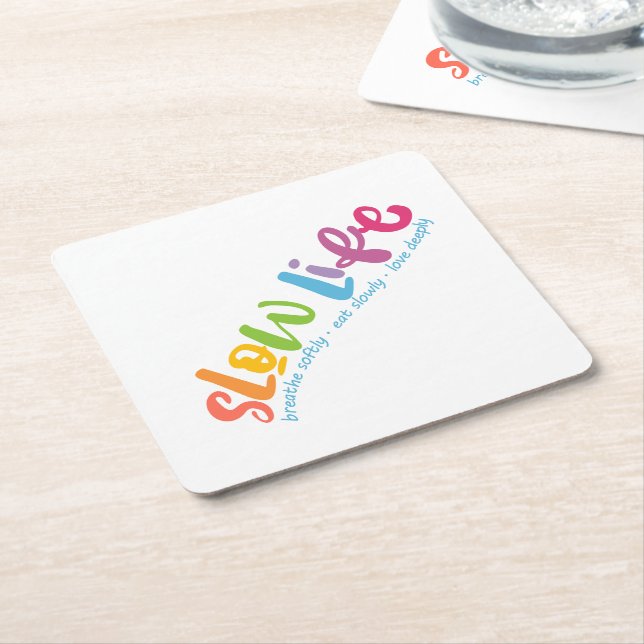 Porta-copo De Papel Quadrado Vida lenta (Inclinado)