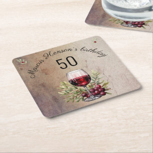 Porta-copo De Papel Quadrado Vidro Vidro Vidro Azeitolor 50º Aniversário