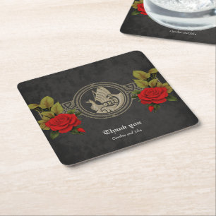 Porta-copo De Papel Quadrado Viking a charme místico com nós Celtas elegantes.
