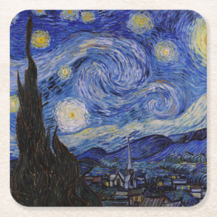 Porta-copo De Papel Quadrado Vincent Van Gogh - A noite de Starry