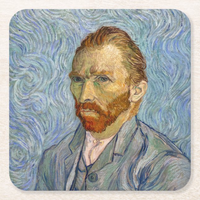 Porta-copo De Papel Quadrado Vincent Van Gogh - Autorretrato (Frente)
