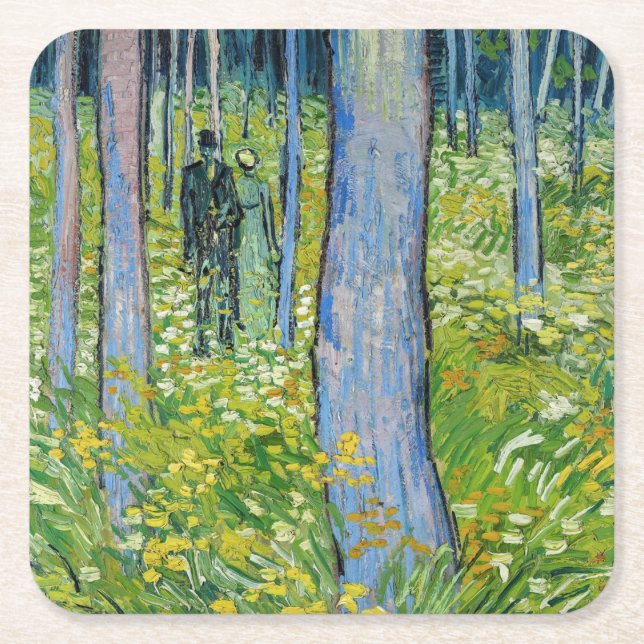 Porta-copo De Papel Quadrado Vincent van Gogh - Sub-Crescimento com Dois Número (Frente)