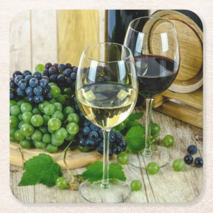 Porta-copo De Papel Quadrado Vinho fino, envelhecido em perfecção