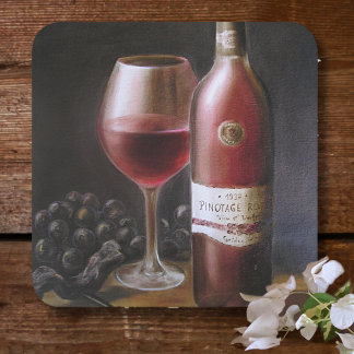 Porta-copo De Papel Quadrado Vinho tinto