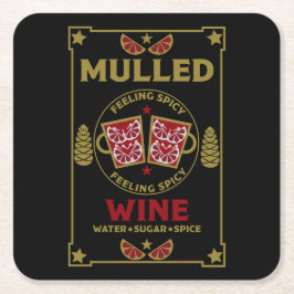 Porta-copo De Papel Quadrado Vinho tinto enrolado de Natal