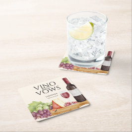 Porta-copo De Papel Quadrado Vino antes do Chá de panela do Conselho Charcuteri