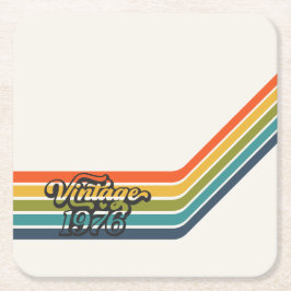 Porta-copo De Papel Quadrado Vintage 1976 Retro Design paper coaster
