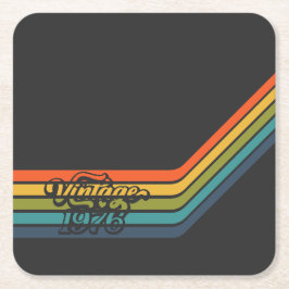 Porta-copo De Papel Quadrado Vintage 1976 Retro Design paper coaster