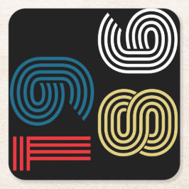 Porta-copo De Papel Quadrado Vintage 1986 Retro Stripe Abstract 40th Birthday 