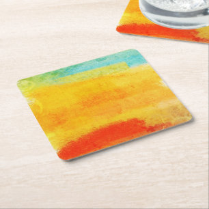 Porta-copo De Papel Quadrado Vintage Abstrato Painting