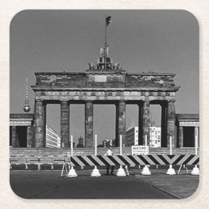 Porta-copo De Papel Quadrado Vintage Alemanha Berlin Brandenburg Gate