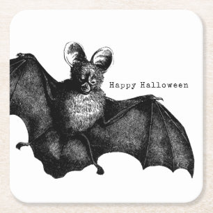 Porta-copo De Papel Quadrado Vintage Bat Halloween, um festival assustador
