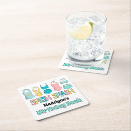 Porta-copo De Papel Quadrado Vintage Bathing Suits Swimfatos Piscina