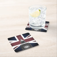 Vintage British Flag & Big Ben, Londres, Reino Uni