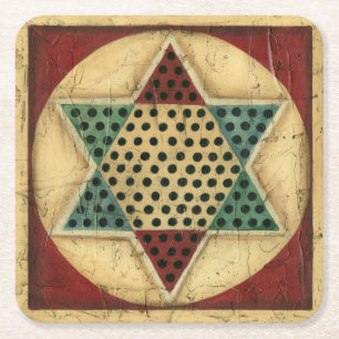 Porta-copo De Papel Quadrado Vintage Chinese Checkerboard por Ethan Harper