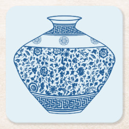 Porta-copo De Papel Quadrado Vintage Chinoiserie Vase Ginger Jar