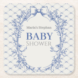 Porta-copo De Papel Quadrado Vintage Coquette Blue Arco floral