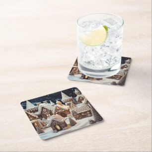 Porta-copo De Papel Quadrado Vintage digital gingerbird