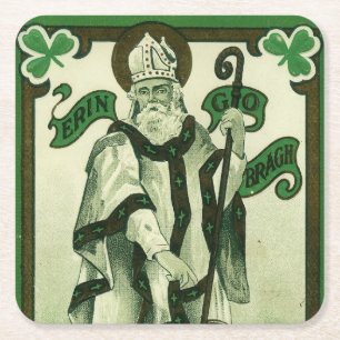 Porta-copo De Papel Quadrado Vintage - Erin Go Bragh - Saudações do Dia de São