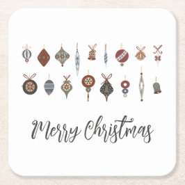 Porta-copo De Papel Quadrado Vintage Felry Christmas Ornaments