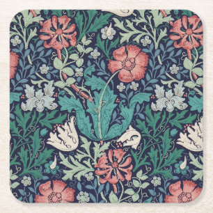 Porta-copo De Papel Quadrado Vintage Floral Pattern, William Morris