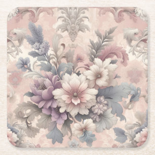 Porta-copo De Papel Quadrado Vintage Floral Porta copos