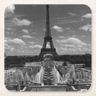 Porta-copo De Papel Quadrado Vintage França Paris Fontains Torre Eiffel