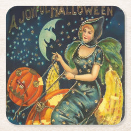 Porta-copo De Papel Quadrado Vintage Halloween Poster