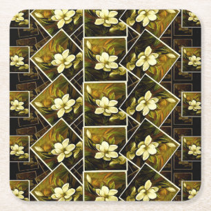 Porta-copo De Papel Quadrado Vintage Magnolia Botânica Framed Painting Mashup