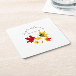 Porta-copo De Papel Quadrado Vintage Maple Folhas - casamento