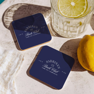 Porta-copo De Papel Quadrado Vintage Navy Country Club Bachelorette Party